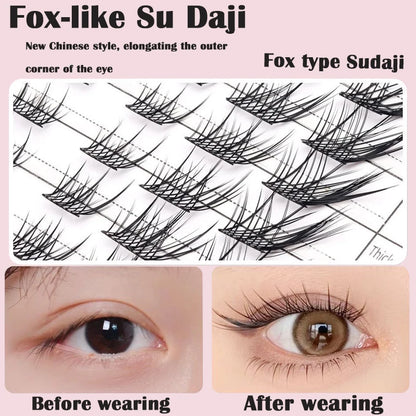 10 rows Individual Mink Eyelashes 1/box 60 Bundles Natural Eyelash extension 3D Russia Lashes Cluster Fox Eye Effect Makeup Lash