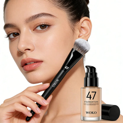 PRO 47 Foundation Brush Broom Foundation Shadow Brush Liquid Cream Blending Blush Angled Professional Makeup Brush Cosmetic Tool