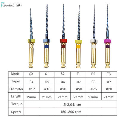 Dental Root Canal File Gold Endo Rotary Super Files Golden Endodontic Files 21mm 25mm Nickel Titainium Instrument Dentistry