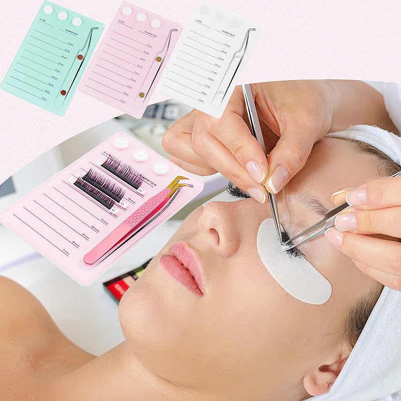 5.3mm Eyelash Extension Scale Holder Display Plate Magnetic Acrylic Lash Board With Glue Pallet Cup Fake Eyelash Pad Makeup Tool