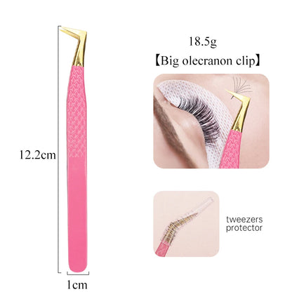 1Pc Eyelash Tweezers Stainless Steel Anti-static Non-magnetic Professional Pincet 3D Lashes Extension Tweezer Makeup Tools