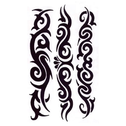 Tattoo Stickers Totem Black Color Flash Temporary Waterproof Party Fake Makeup Neck Hand Arm Body Art for Men Women