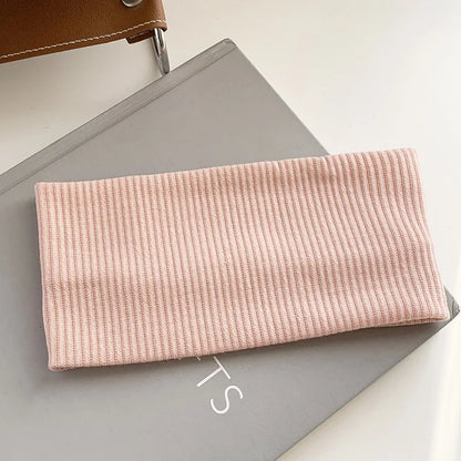 Korean Wide Elastic Hairband for Women Versatile Hair Clips for Washing and Makeup Spring Sports Knitted Headbands