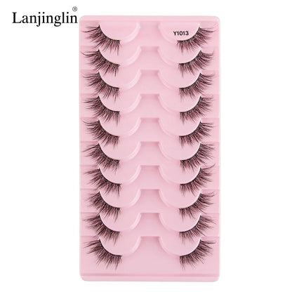Fake Lashes 3/10 Pairs Half Lashes Cat Eye Natural Long Wispy 3D Mink Eyelash Reusable Makeup Tool Faux Cils maquillaje Cílios