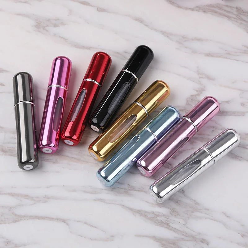 8/10ml Mini Portable Refillable Perfume Bottle Atomizer Pump Aluminum Spray Bottle Cosmetic Container Travel Makeup Tools