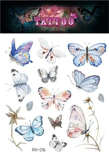 Fairy Butterfly Wings Shiny Tattoo Sticker Waterproof Eyes Face Hand Body Art Fake Tattoos Women Makeup Dance Music Festival