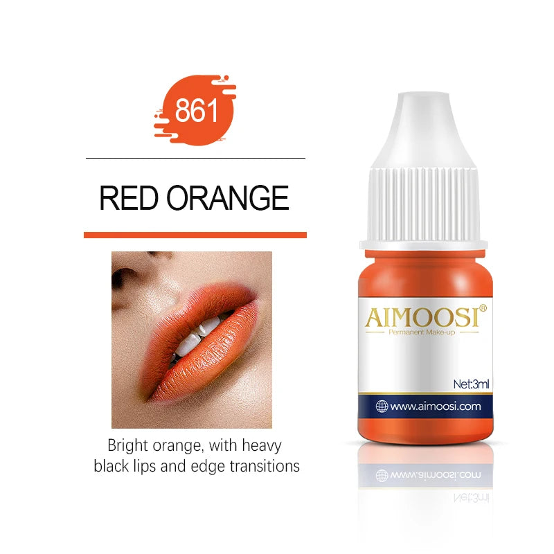 AIMOOSI Lip Tattoo Ink for Semi Permanent Makeup Nano Eyebrows Microblading Pigment 3ML Beauty Health Tattoo Supplies