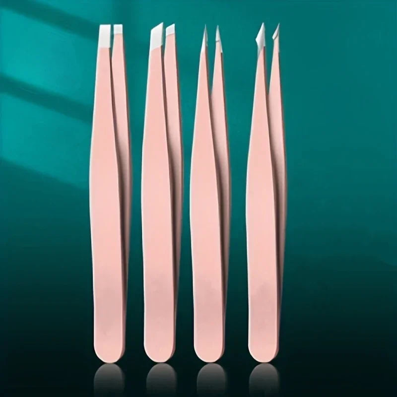 4pcs Set Professional Eyebrow Hair Removal Splinter Tweezers Set Perfect For Very Effortless and Relaxed to Remove