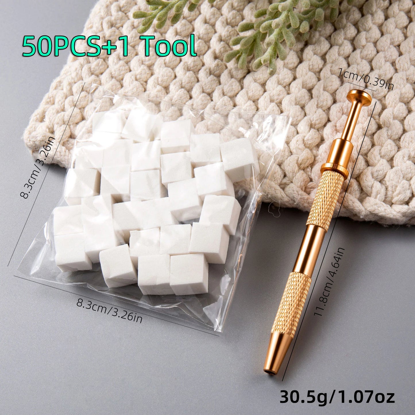 50Pcs Mini Cube Nail Art Sponge Set Gradient Nail Brushes Gel Polish Design Nail Sponge Grab Pen Manicure Supplies