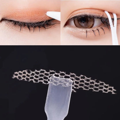 480Pcs Stealth Double Fold Eyelid Tape Fiber Sticker Lace Nature Clear Beige Stripe Self-adhesive Natural Eye Makeup with Tool