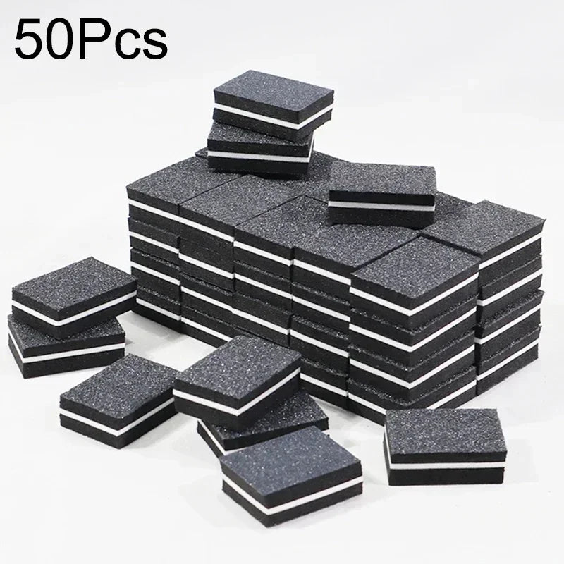 50Pcs Professional Mini Nails Art buffer File 100/180 Sandpaper Manicure Tips Care File Sanding Polishing Accessories Tools