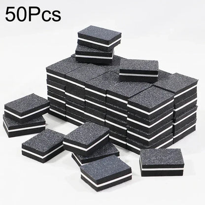 50Pcs Professional Mini Nails Art buffer File 100/180 Sandpaper Manicure Tips Care File Sanding Polishing Accessories Tools