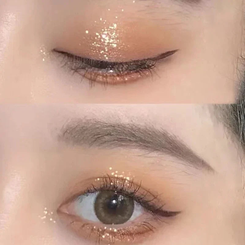 9-Color Glitter Eyeshadow Palette Pink Pearly Eyeshadow Palette Korean Charming Eye Makeup Palette Shiny Eye Shadow Eye Pigments
