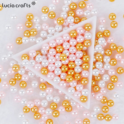 3/4/5/6/8/10mm  No Hole ABS Pearl Bead For  Makeup Box Filling Bead  Christmas/Garment Sewing /DIY Crafts Decoration  V0824