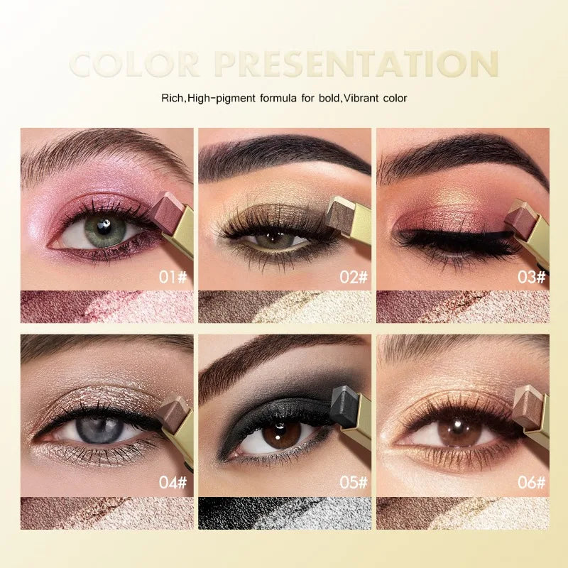 Double Color Eyeshadow Stick Glitter Highlight Shadow Stick Eye Makeup Waterproof Lasting Shimmer Metallic Eyeshadow Makeup