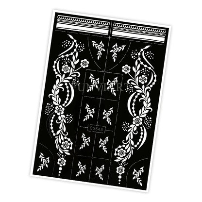 Reusable Henna Stencil for Hand Body Painting Flower Henna Tattoo Template for Women Wedding Festival Body Makeup Tattoo Tools