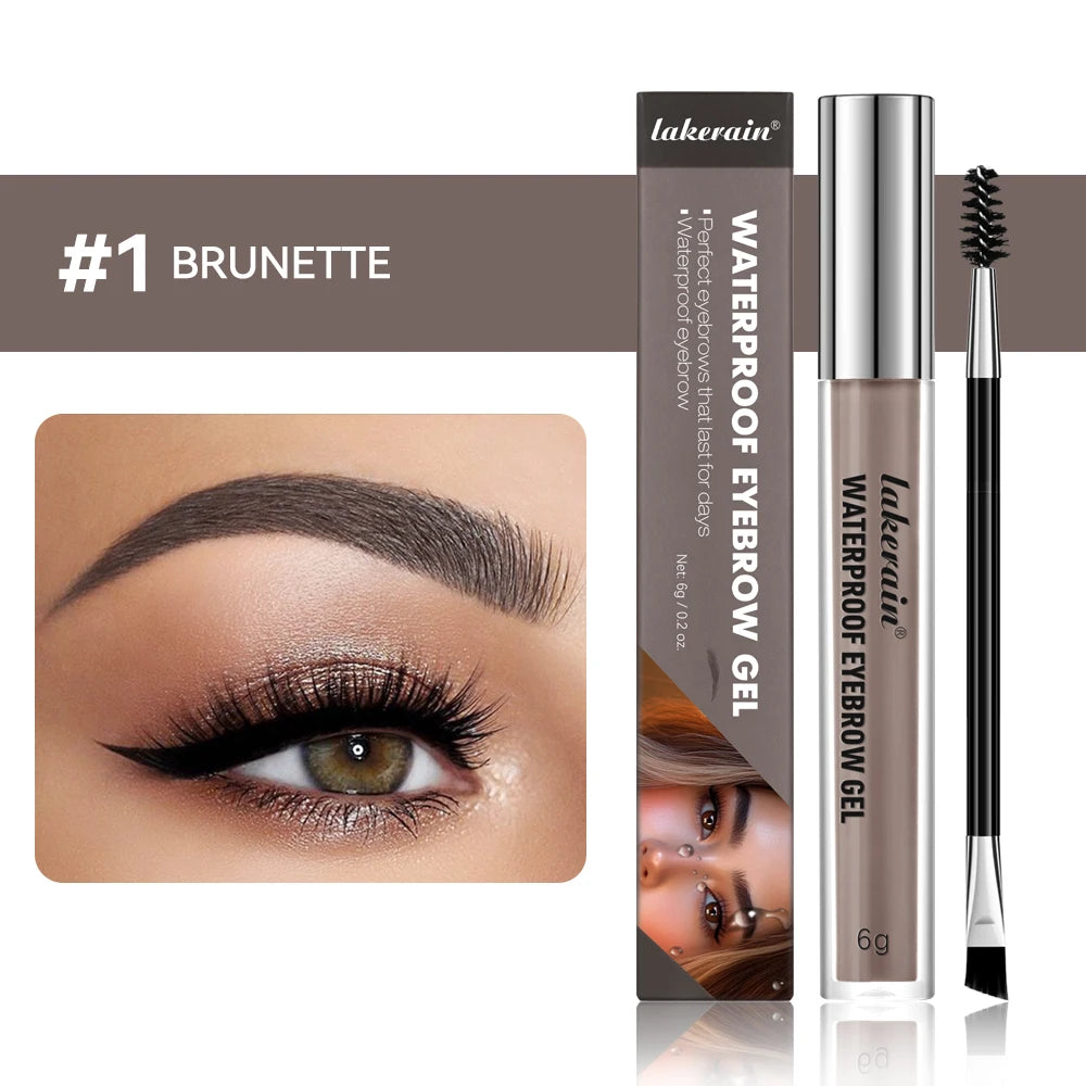 lakerain Long Lasting Waterproof Eyebrow Gel Highly Tinted Liquid Makeup Sweatproof Natural Finish Brown Black Cosmetics