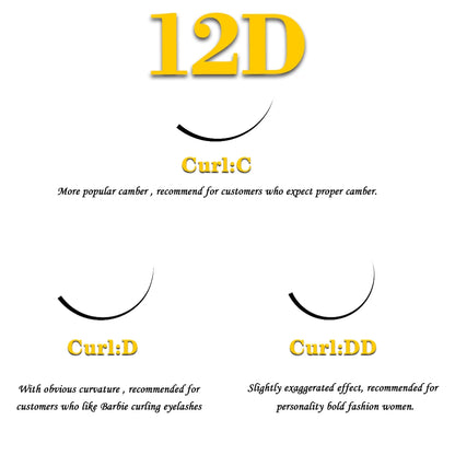 Kimcci 60knots/Case Natural False Eyelash Extension Makeup 12D Mink Individual Faux Eye Lashes Professional Fake Grafting Cilias