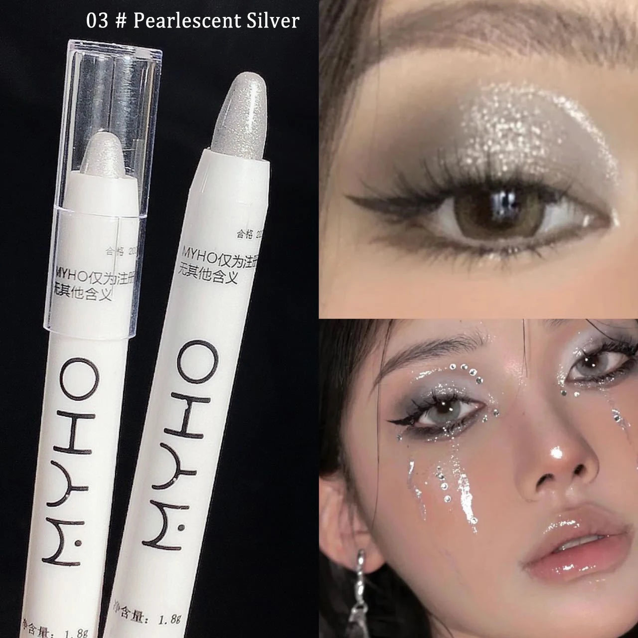 White Eyeliner Shiny Glitter Eyeshadow Stick Eye Liner Pen 15 Colors Matte Brown Pink Pearlescent Eyes Makeup Brighten Silkworm