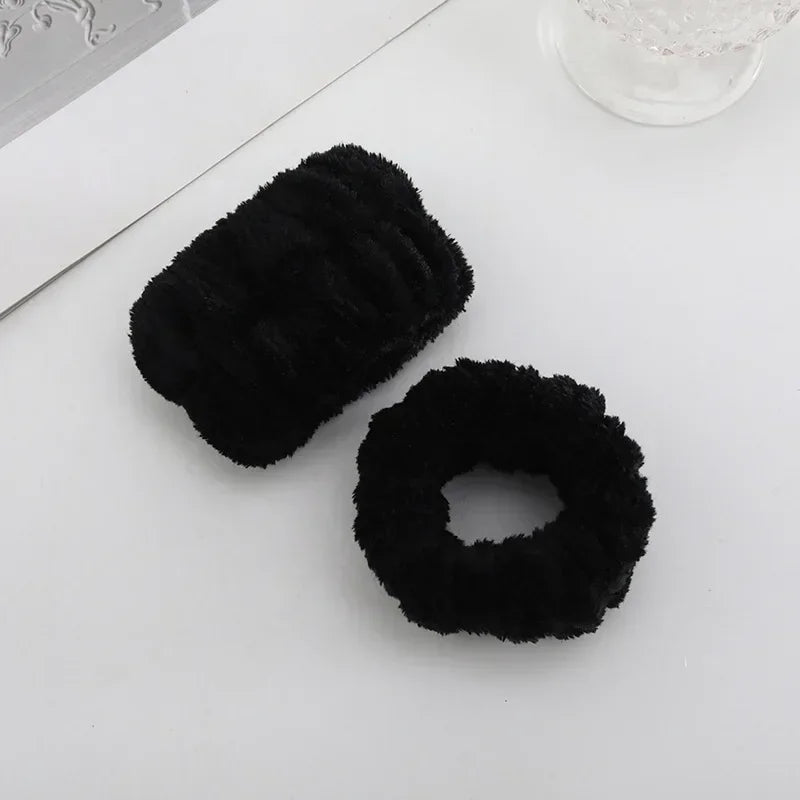 Women Makeup Coral Fleece Headband Wash Face Soft Hair Holder Elastic Top Knot Hairbands Girl Headwear Hair Accessories