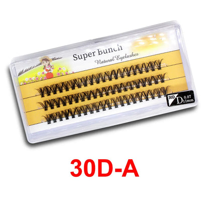 Super Bunch Wide Base 30D/40D/60D/80D Individual Eyelashes Cluster Russia Volume Eyelash Extension False Silk Lashes Makeup Tool