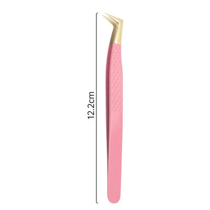 1 Pcs Eyelashes Tweezers For Lash Extension Stainless Steel High Precision Anti-static Tweezers Makeup Tools Eyelash Extensions