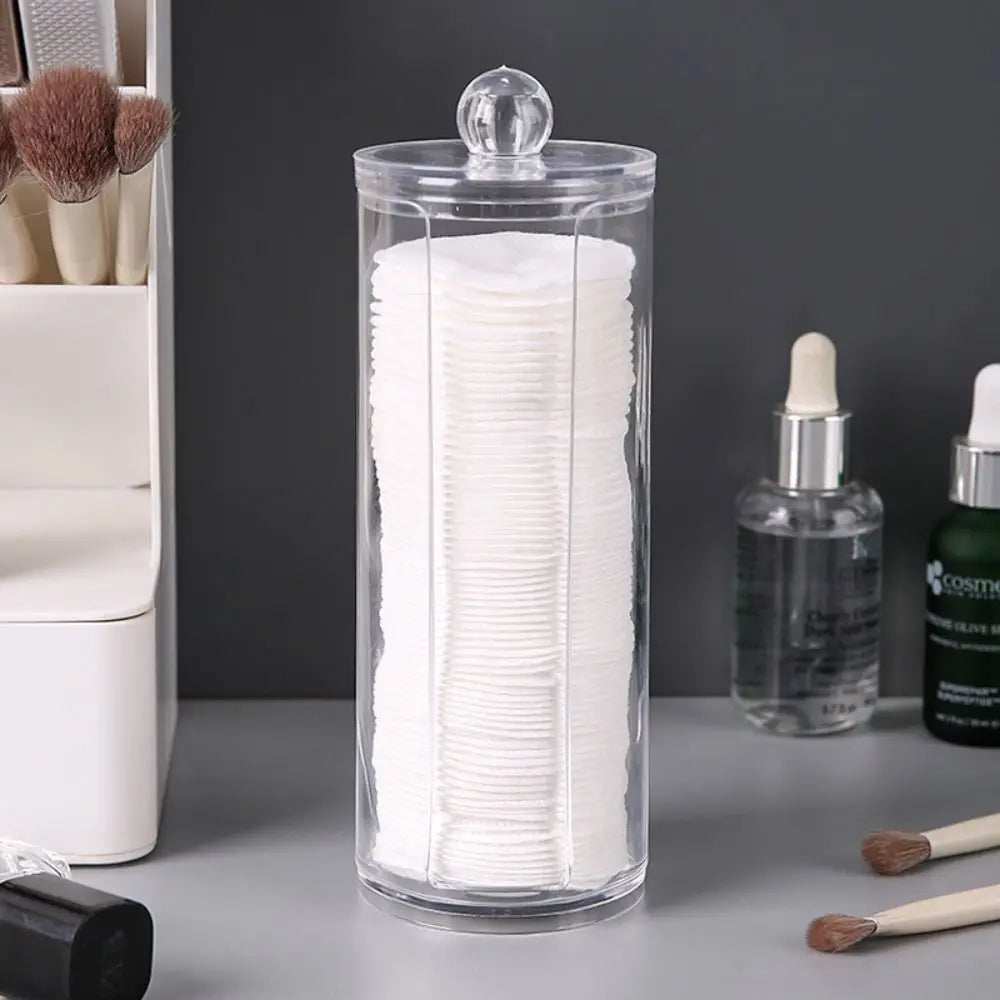 Acrylic Cotton Swab Makeup Organizer Cosmetics Storage Box Portable Make Up Cotton Pad Holder Container Storage Case