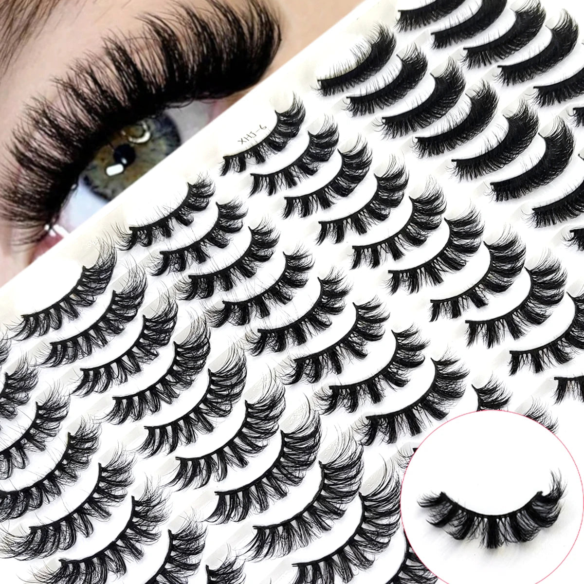 HBZGTLAD 30/40 pairs of natural long 3D artificial mink false eyelashes false eyelashes makeup set mink eyelashes extended eyela