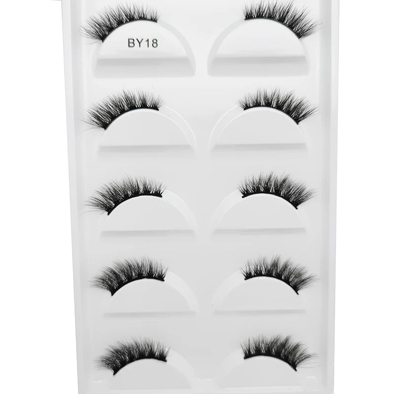 New 5 Pairs Natural 3D False Eyelashes Makeup Mink Eyelash Fake Eye Lashes Faux Cils Make Up Beauty Maquillaje Tools H13 Cat