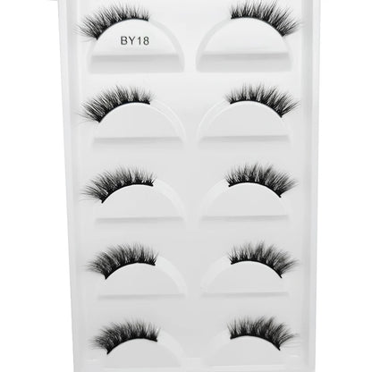 New 5 Pairs Natural 3D False Eyelashes Makeup Mink Eyelash Fake Eye Lashes Faux Cils Make Up Beauty Maquillaje Tools H13 Cat