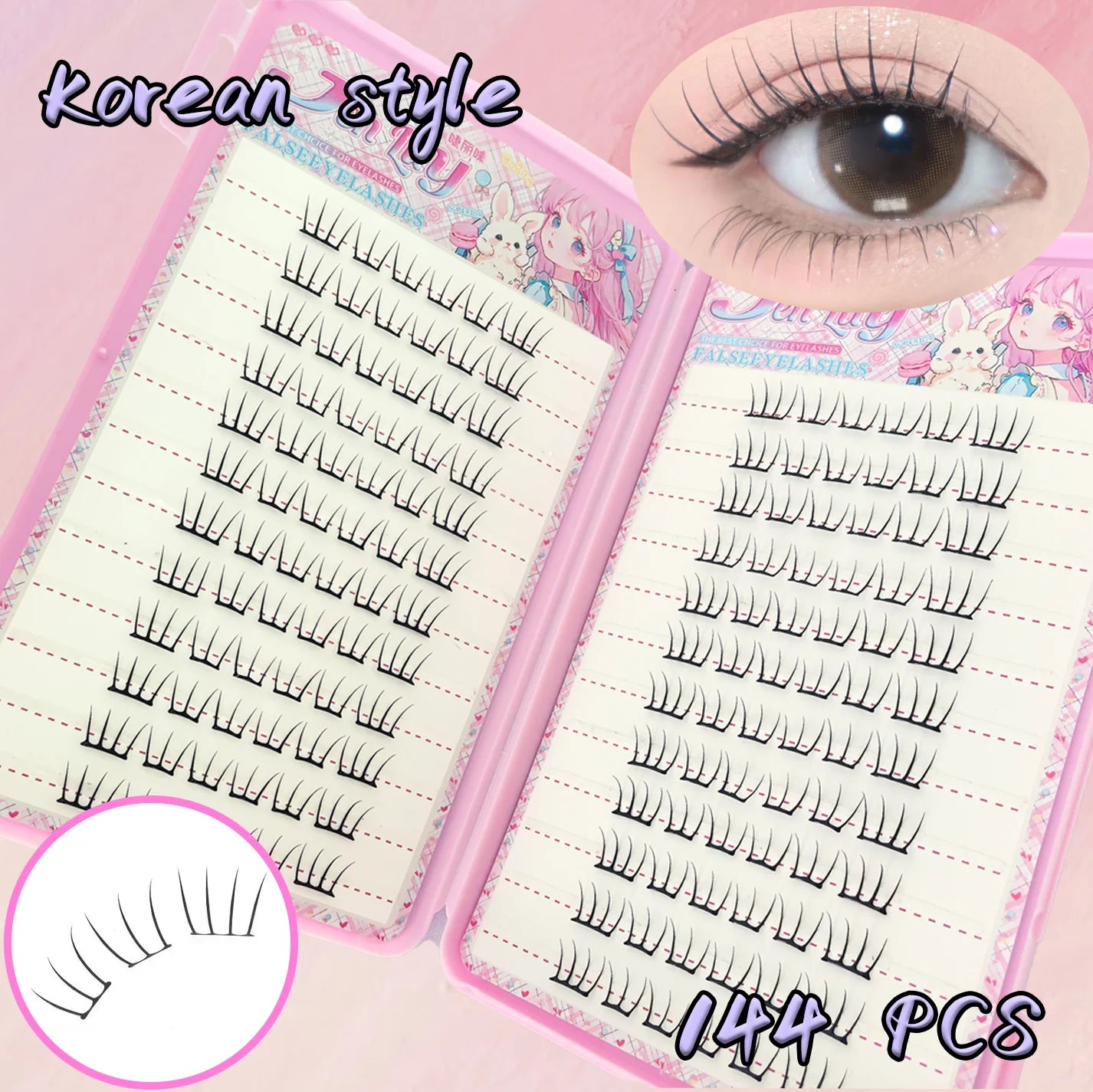 K-pop 2.0 Style Self Adhesive False Eyelashes No Glue Needed Convenient Easy to Wear Trendy Perfect for Daily Party Eye Makeup