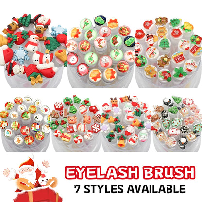 Christmas Eyelash Brush Tubes With Lash Reusable Mascara Wands Replaceable Makeup Applicators Dust-proof Lash Extension Supplies