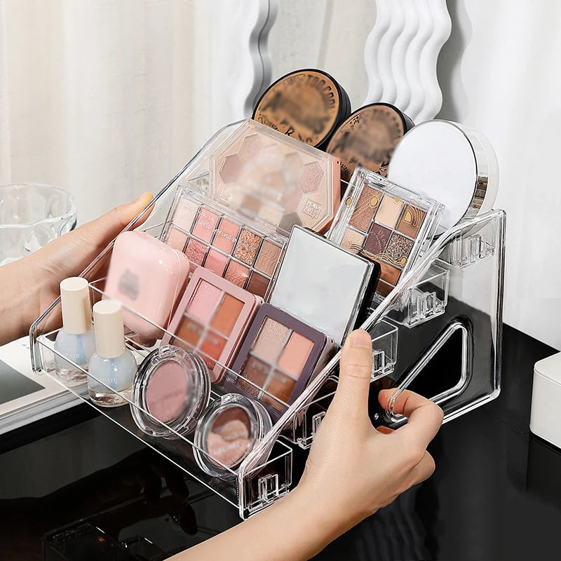 3/5/7 Tiers Eyeshadow Palette Organizer Clear Acrylic Display Stand Lipstick Powder Cosmetics Shelf Rack Makeup Holder