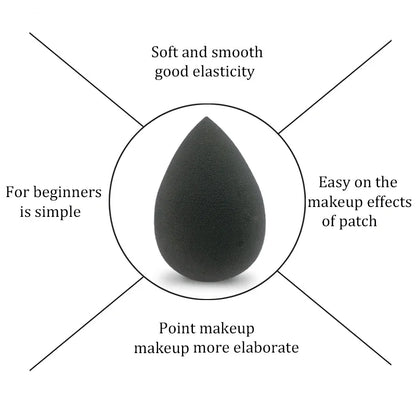 Black Makeup Applicator Super Soft Sponge Powder Blender Smooth Foundation Contour Blending Puff