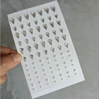 Face Tattoo Eyeshadow Stickers Nail Stickers 3D Pearl Face Jewels Diamond Decoration Self Adhesive Body Brow Makeup DIY Beauty