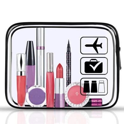 Clear Zippered Makeup Organizer Bag - Transparent Cosmetic Case For Travel & Bathroom Storage 