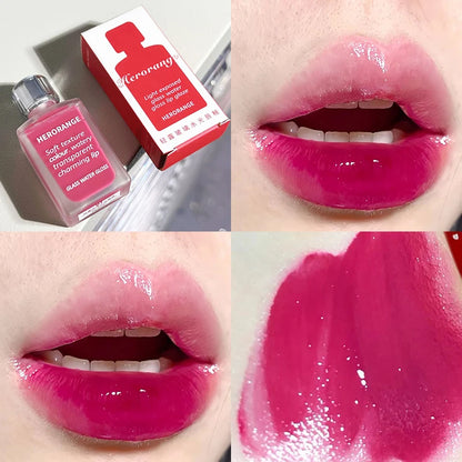 Punk Juice Red Lipgloss Black Mirror Glass Water Light Clear Lip Glaze Waterproof Non Stick Liquid Lipstick Nude Lip Tint Makeup