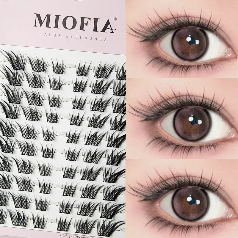 10 rows Individual Mink Eyelashes 1/box 60 Bundles Natural Eyelash extension 3D Russia Lashes Cluster Fox Eye Effect Makeup Lash