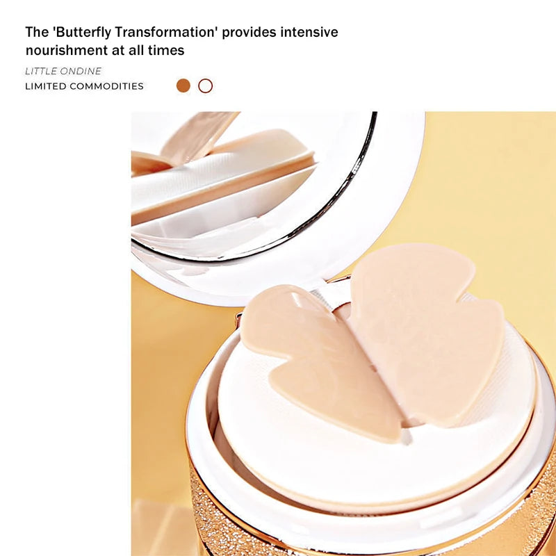 Air Cushion BB Cream Moisturizing Foundation Concealer Whitening Oil-control Waterproof Butterfly Powder Puff  Makeup Cosmetics