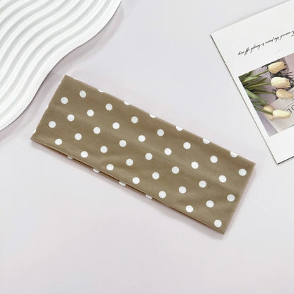 1pc Polka Dot Yoga Elastic Headband – Fashionable Dot-pattern Makeup Headband, Sports & Fitness Sweat-absorbent Hairband