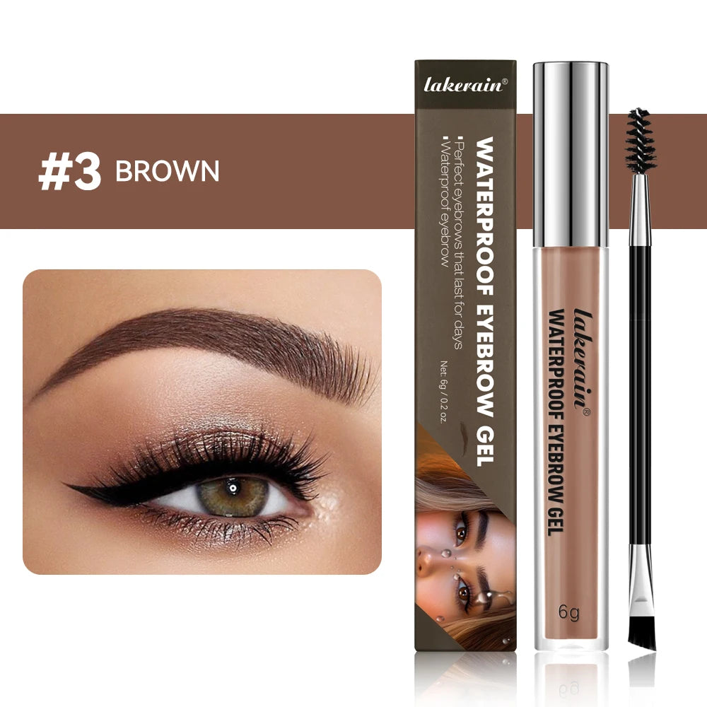 lakerain Long Lasting Waterproof Eyebrow Gel Highly Tinted Liquid Makeup Sweatproof Natural Finish Brown Black Cosmetics