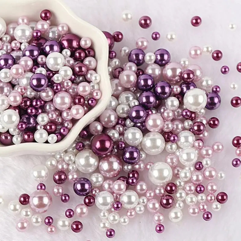 10g Random Mix 3-10mm No Hole ABS Imitation Pearl Bead For Vase Filler Makeup Brush For DIY  Jewelry Making  Decor  F0912