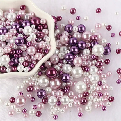 10g Random Mix 3-10mm No Hole ABS Imitation Pearl Bead For Vase Filler Makeup Brush For DIY  Jewelry Making  Decor  F0912