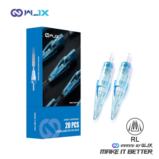 WJX 20pcs RL RLB RLT Tattoo Cartridge Needles Round Liner Disposable Makeup Machine Pen Needle Dragonhawk Tattoo Supplies