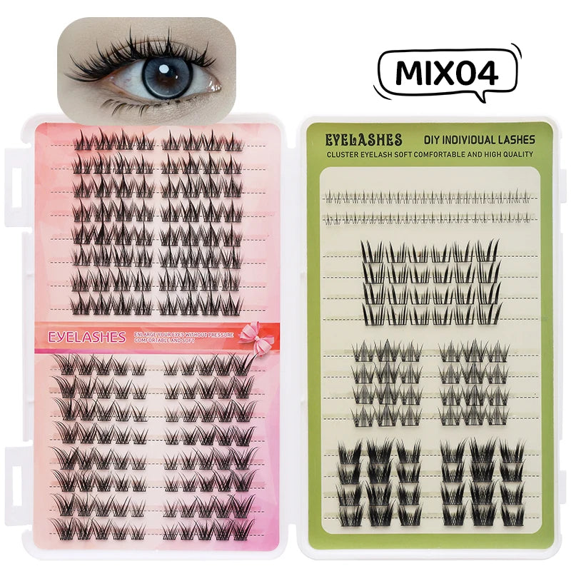 Individual Lashes Eyelash Book Clusters Extensions False Eyelash DIY at Home Cluster Eyelash Extensions Makeup Kit Lashes