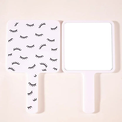 Square Handheld Eyelash Extension Makeup Vanity Mirror  Student Bathroom Handle Hand Mirror SPA Salon Compact Mirrors Portable