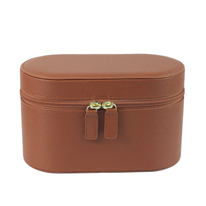 Customizable Name Ladies Saffiano Split Leather Travel Toiletry Case Bag - Makeup Organizer Dopp Kit Cosmetic Bag Set