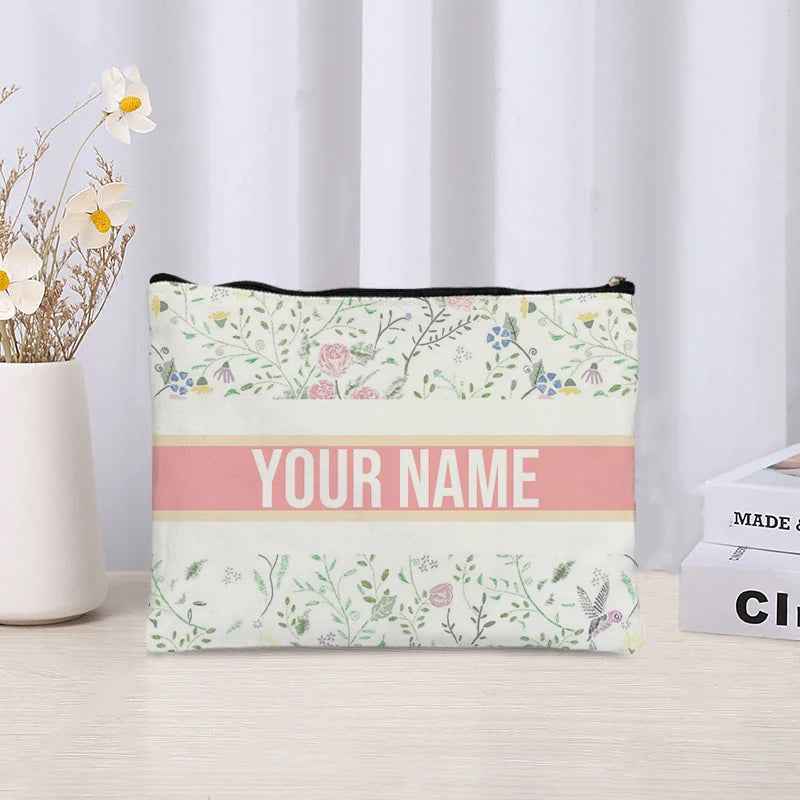Custom Makeup Bag Trendy Canvas Travel Cosmetic Organizer Luxury Wedding Bridesmaid Gift Purse Vintage Brand Side Bag for Ladies