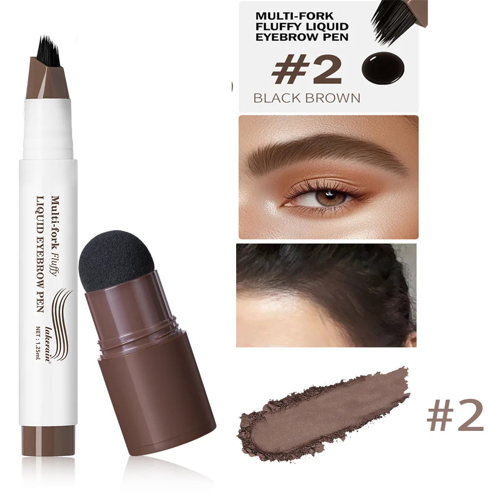 Long Lasting 4D Eyebrow Pen Multi Forks Liquid Pen Tip Fine Sketch Liquid Tattoo Brow Waterproof Precise Makeup