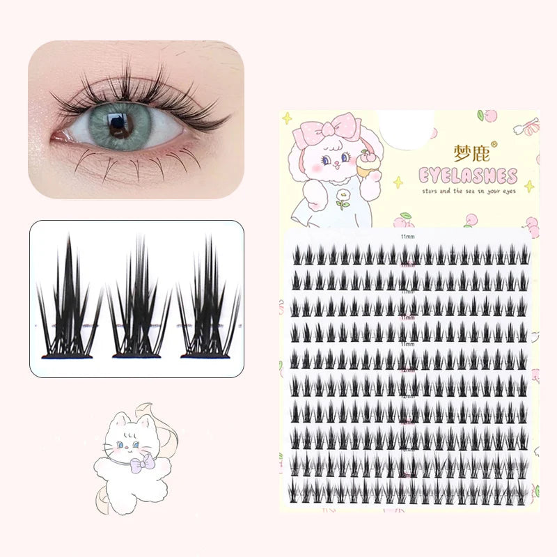 10 Pairs Fairy False Eyelashes Little Devil Individual Lashes Extension Naturally Heat Bonded Cluster Lashes Makeup Tools